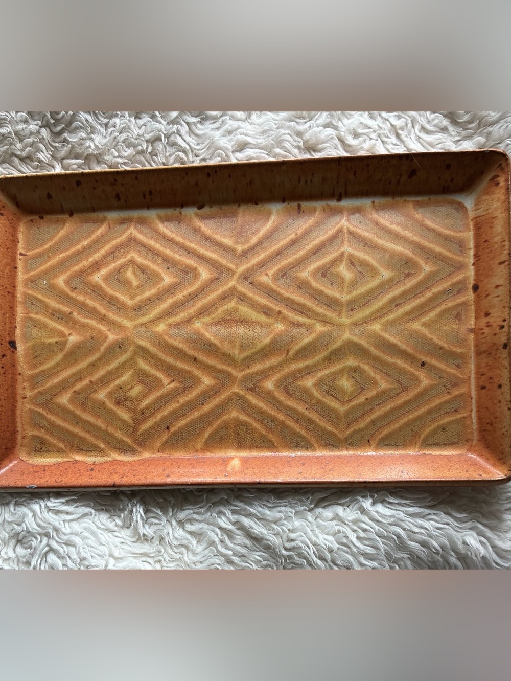 Michael Cohen Studio Pottery Tray  Handmade Modern 12” Geometric